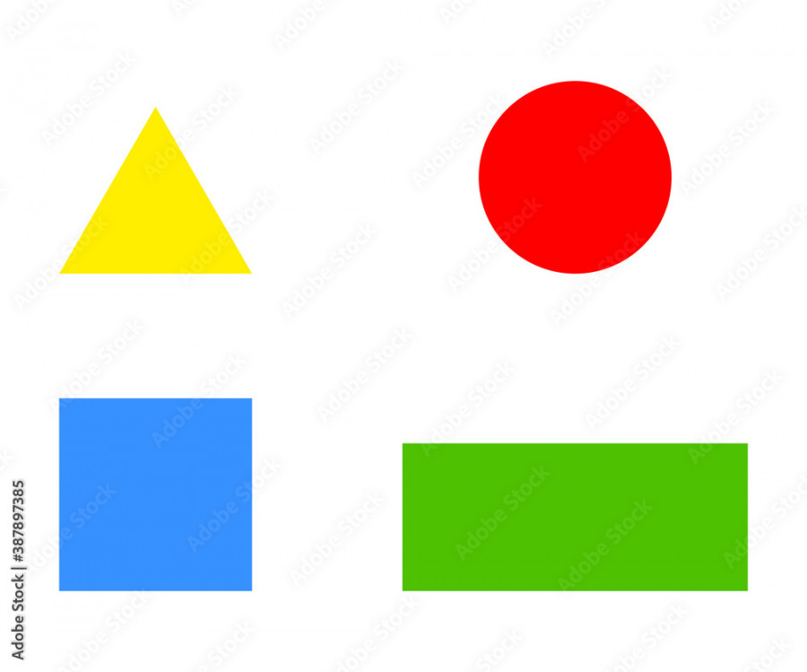 Basic geometric shape square, circle, triangle and rectangle icon