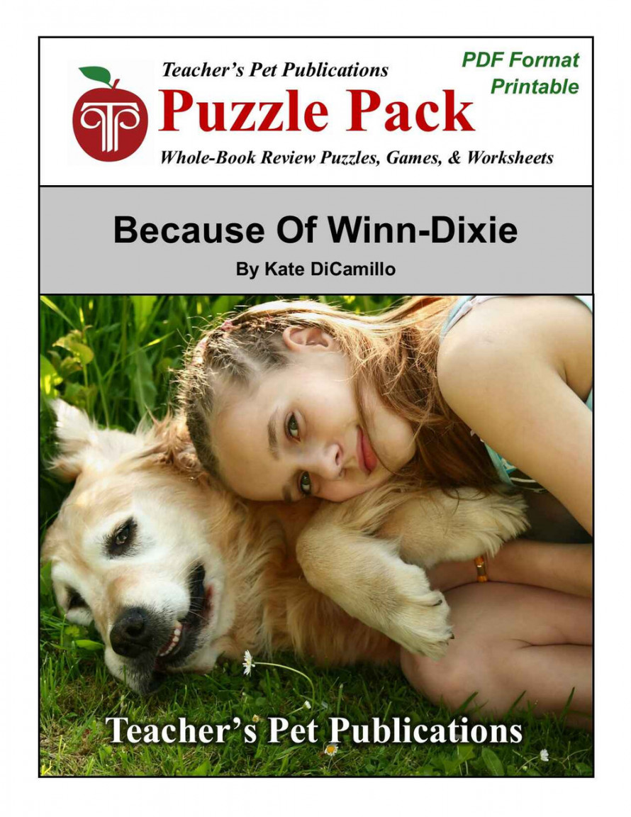 Because of Winn-Dixie Puzzle Pack - Activities, Worksheets, Games