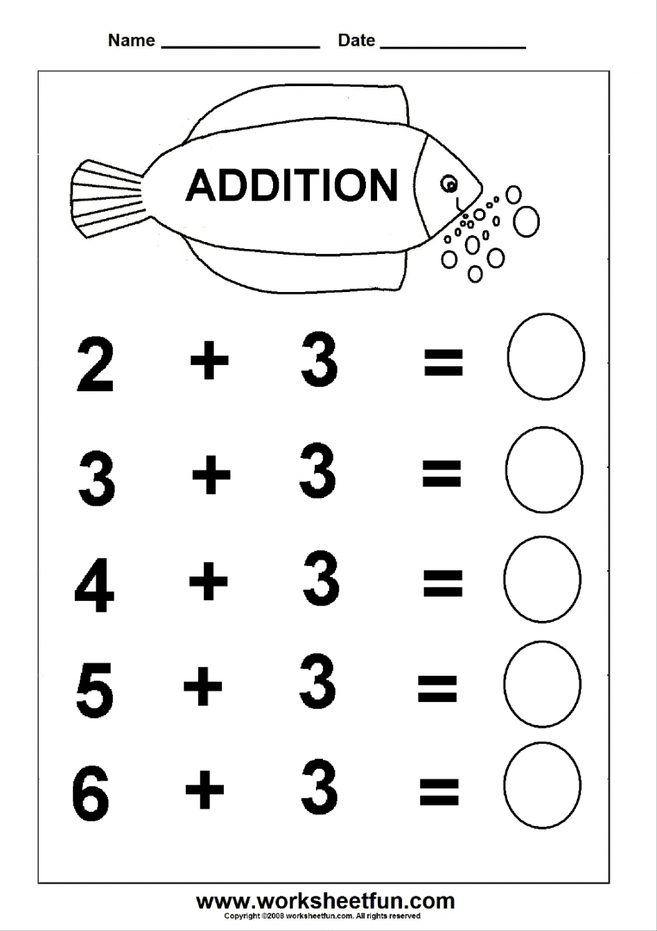 Beginner Addition –  Kindergarten Addition Worksheets / FREE