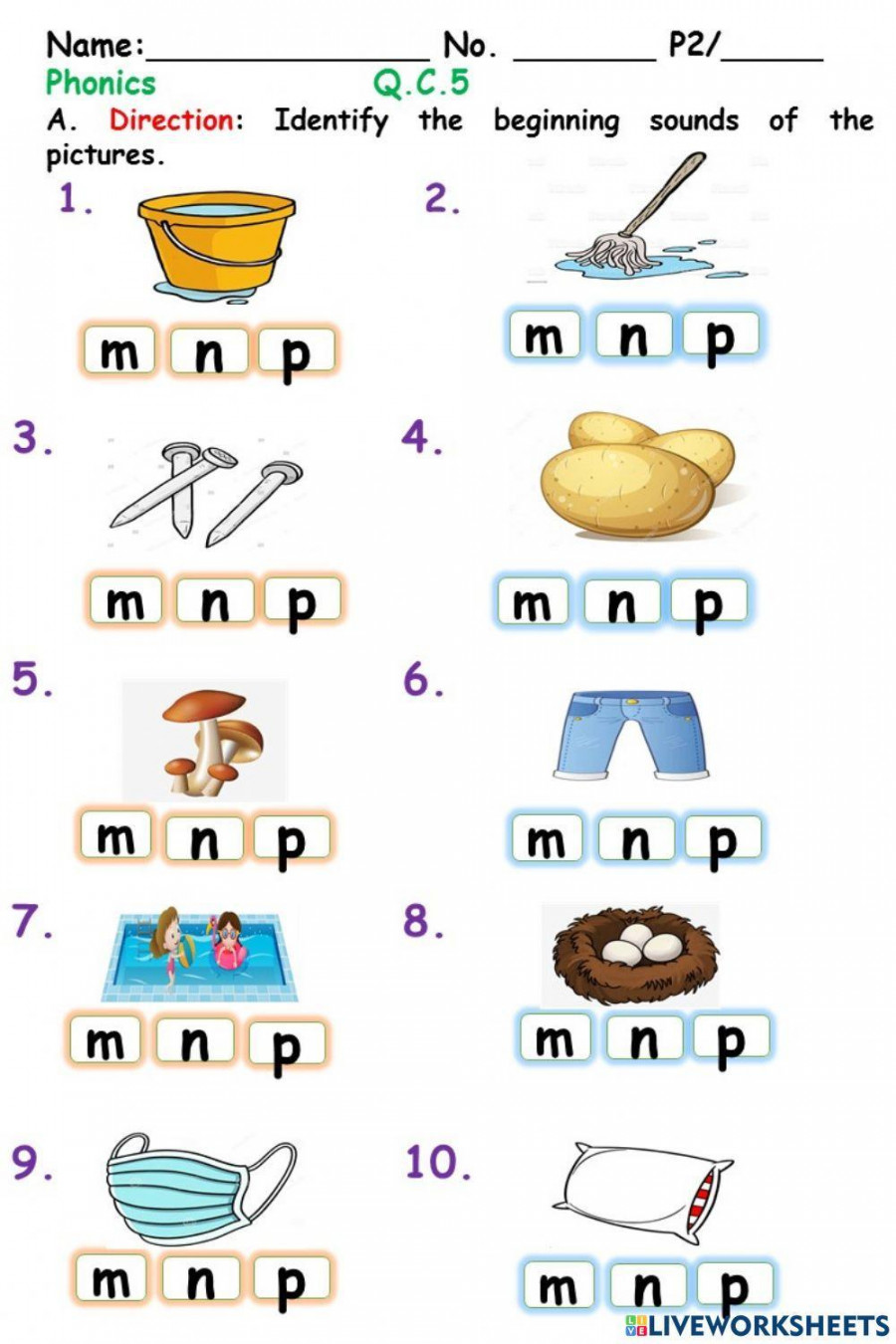 Beginning sounds activity for GRADE   Live Worksheets