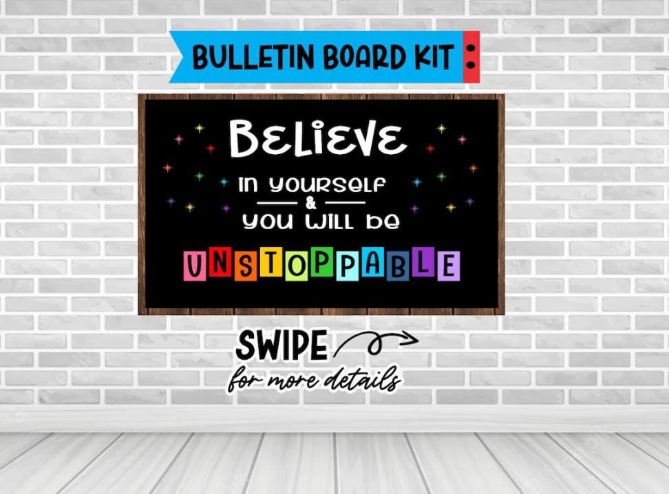 BELIEVE IN YOURSELF Bulletin Board Kit Letters Classroom - Etsy