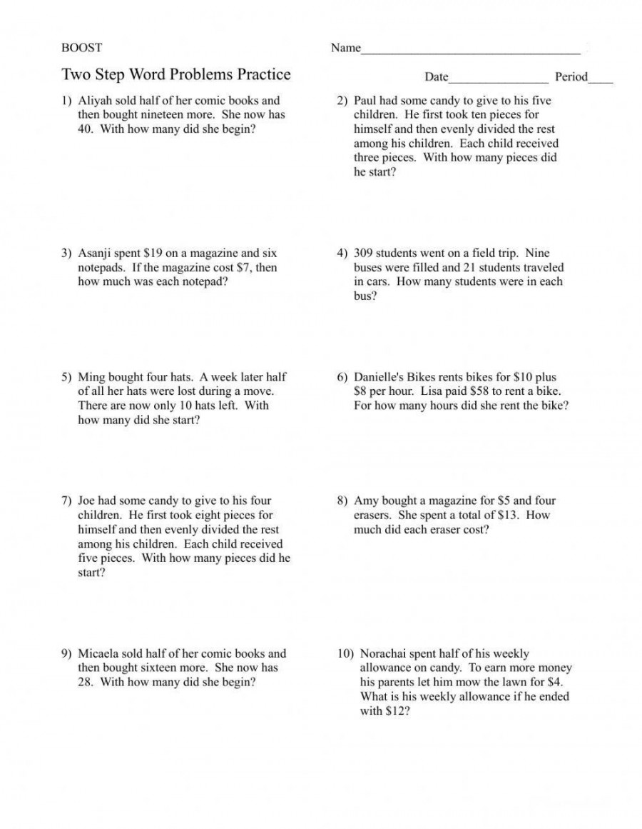 BOOST  Step Word Problem Practice worksheet  Live Worksheets