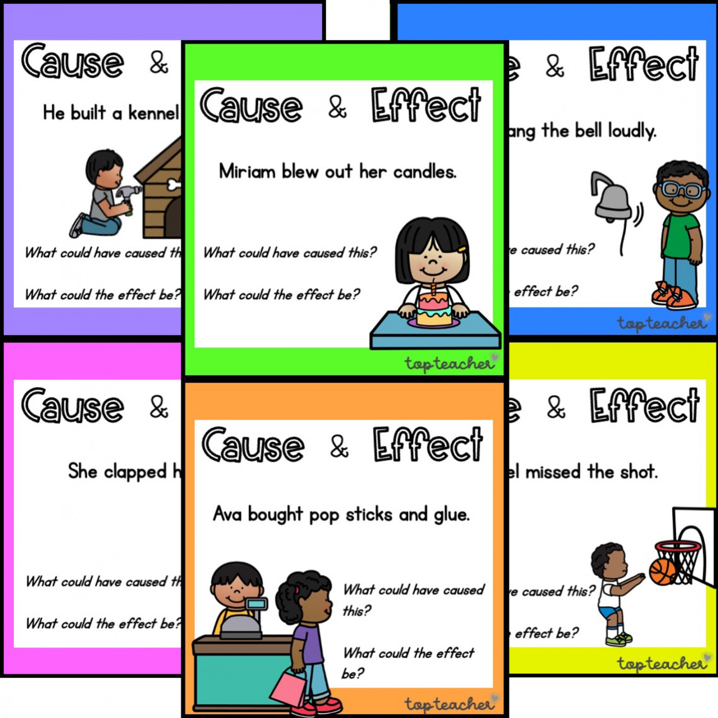 Cause and Effect Scenario Cards – Top Teacher