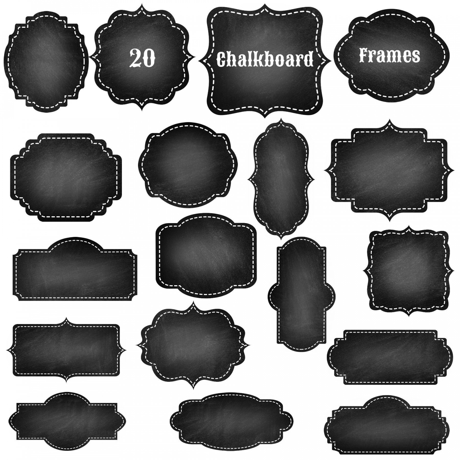 Chalkboard Clip Art Digital Frames Black Chalkboard Labels - Etsy