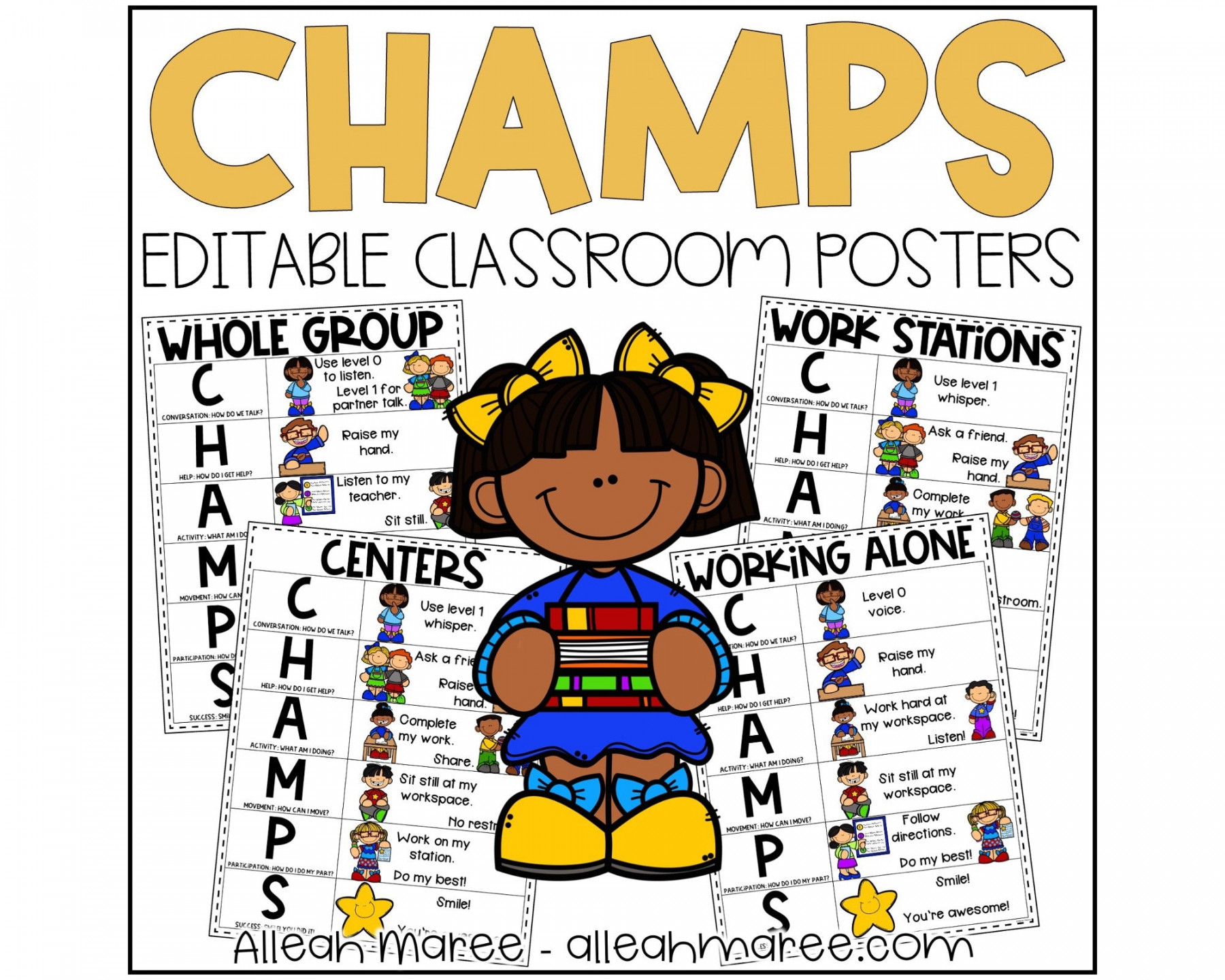 CHAMPS Poster EDITIERBARE Classroom Management Anchor Charts