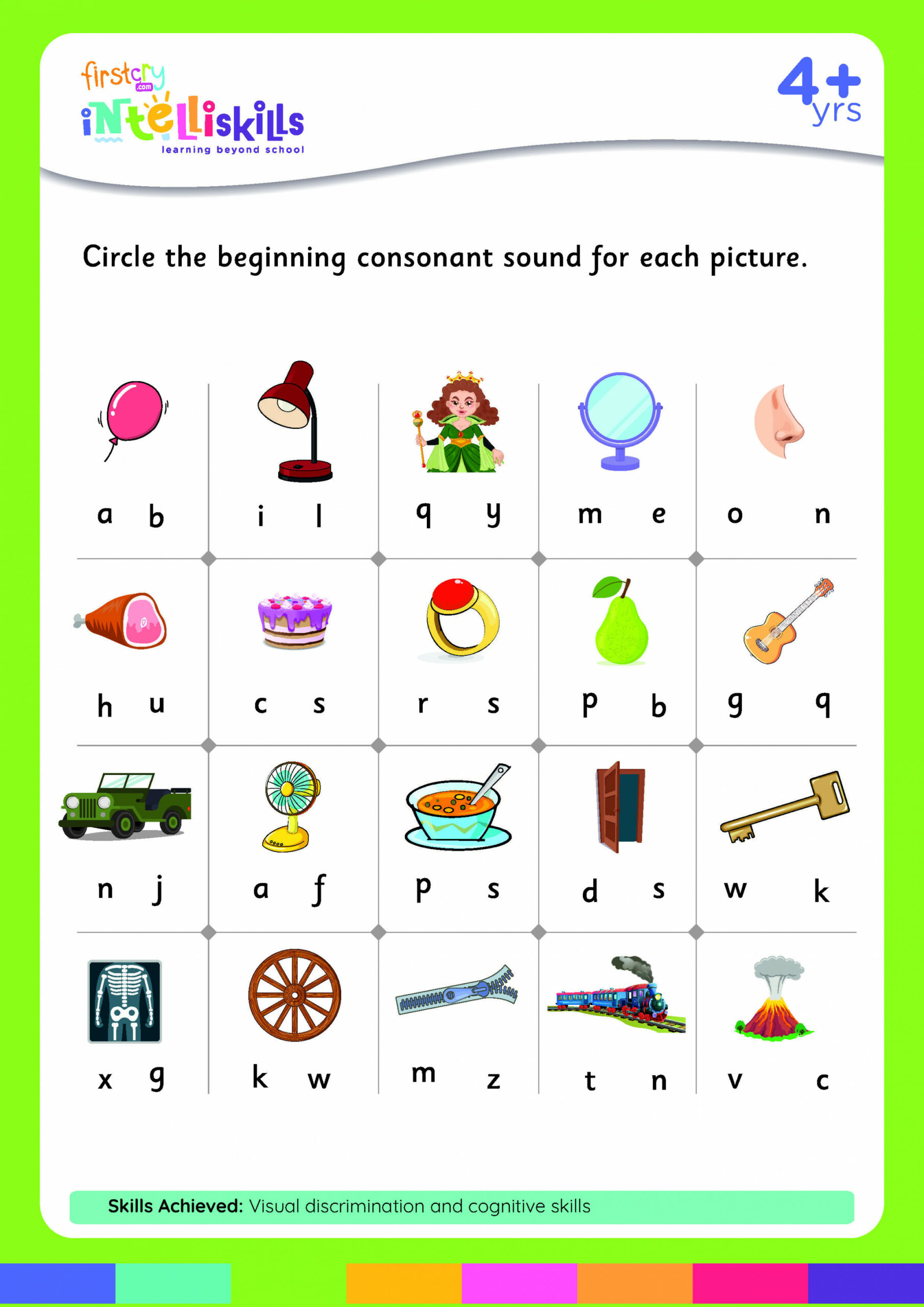 Circle the beginning consonant sound for each picture Free