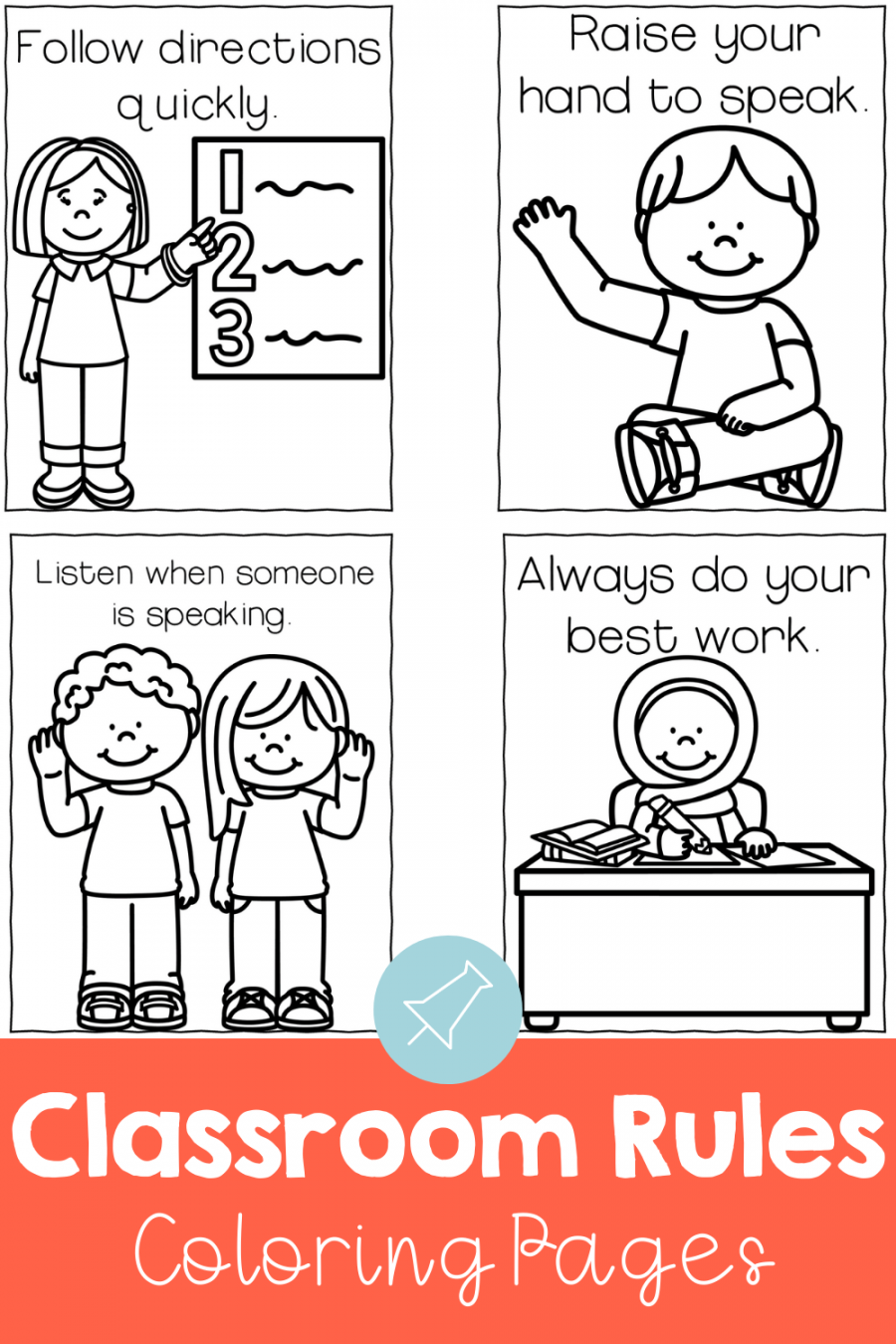 Classroom Rules & Expectations Posters & Coloring Pages School