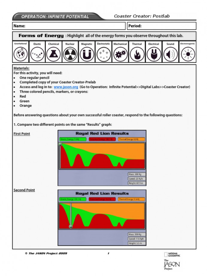 Coaster Creator Post Lab  PDF  Potential Energy  Temporal Rates