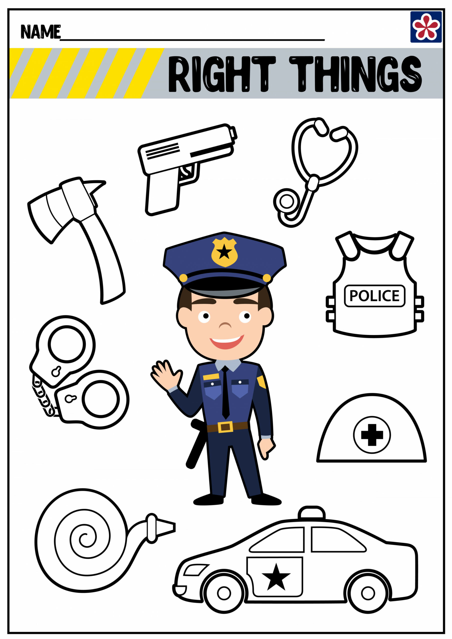 Community Helpers Worksheets: Police Officer. TeachersMag