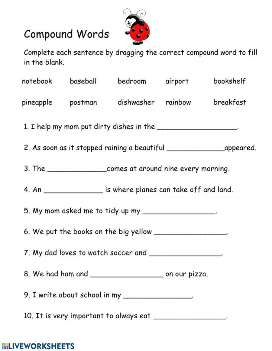 Compound Words - Interactive worksheet  Compound words worksheets