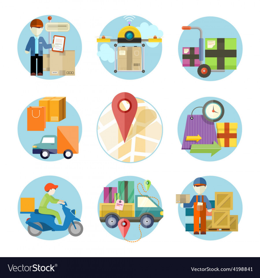 Concept of services in delivery goods Royalty Free Vector