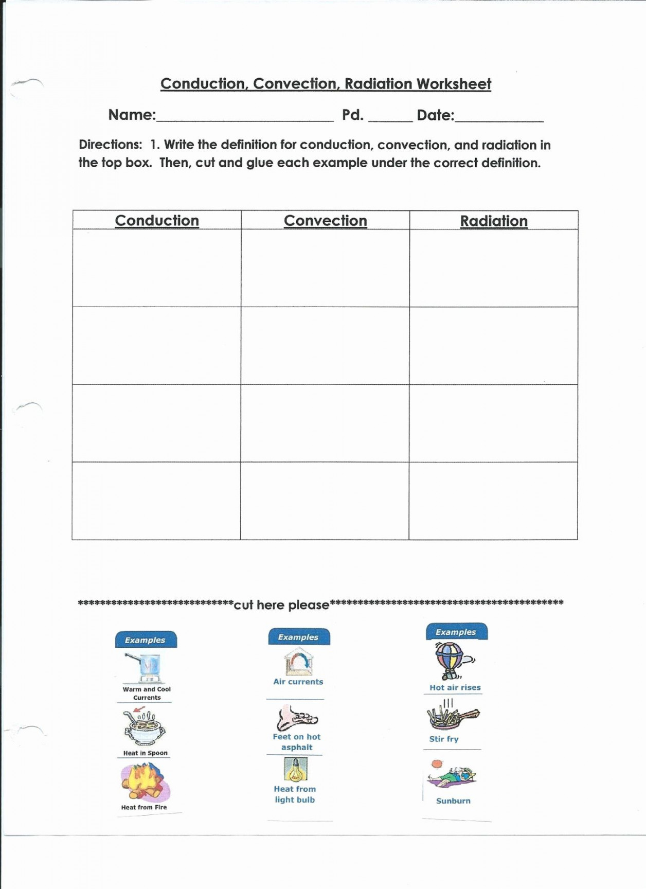 Conduction Convection Radiation Worksheet Fresh Convection