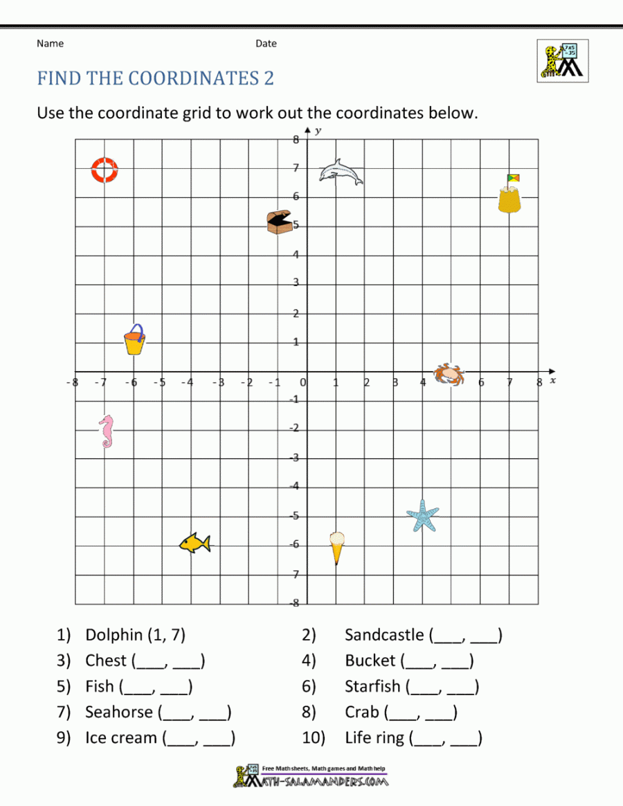 Coordinate Plane Worksheets -  quadrants