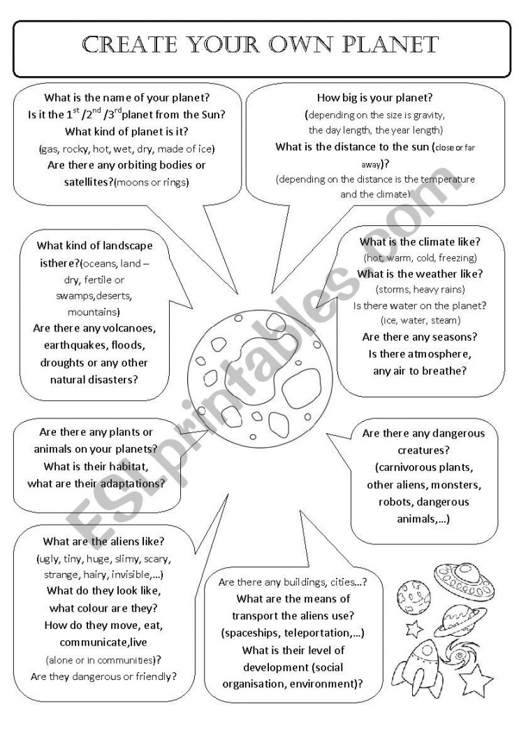 CREATE YOUR OWN PLANET - ESL worksheet by aee