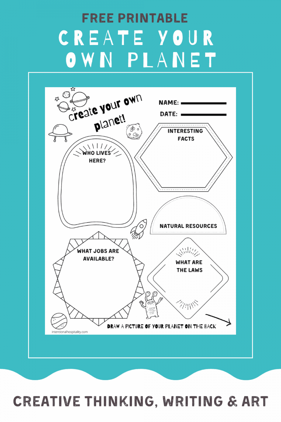 Create Your Own Planet Worksheet - Intentional Hospitality