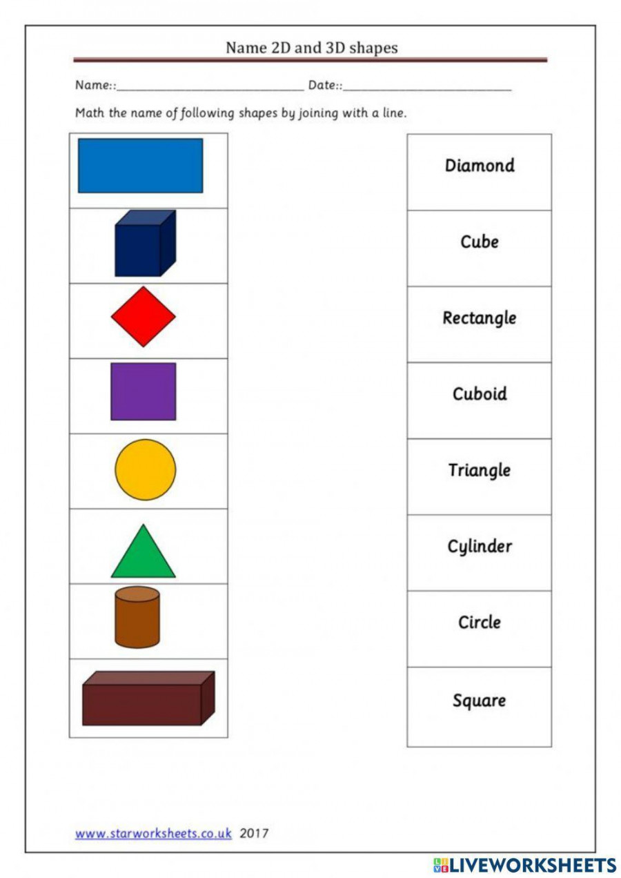 D and D shapes online worksheet  Live Worksheets