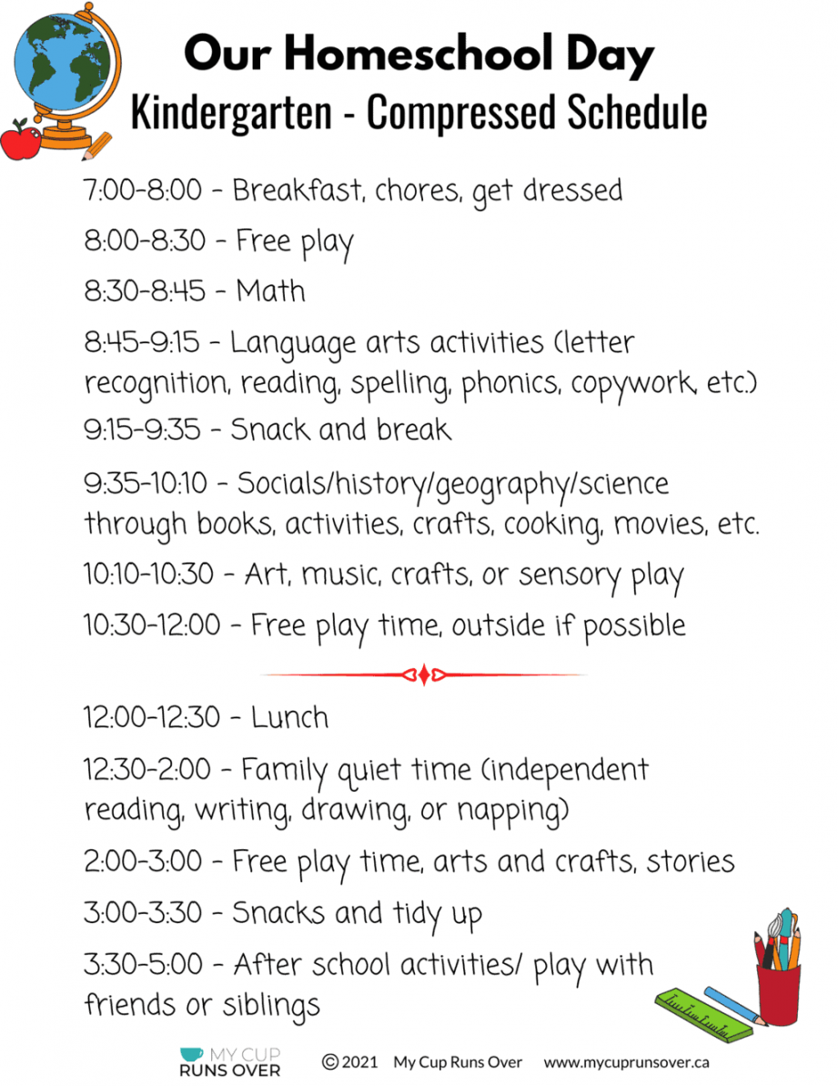 Daily Homeschool Schedule for Kindergarten: What Works and What