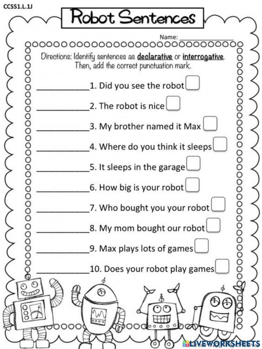 Declarative and interrogative sentences interactive exercise for