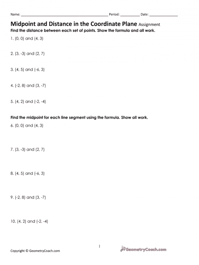 Distance formula worksheet: Fill out & sign online  DocHub