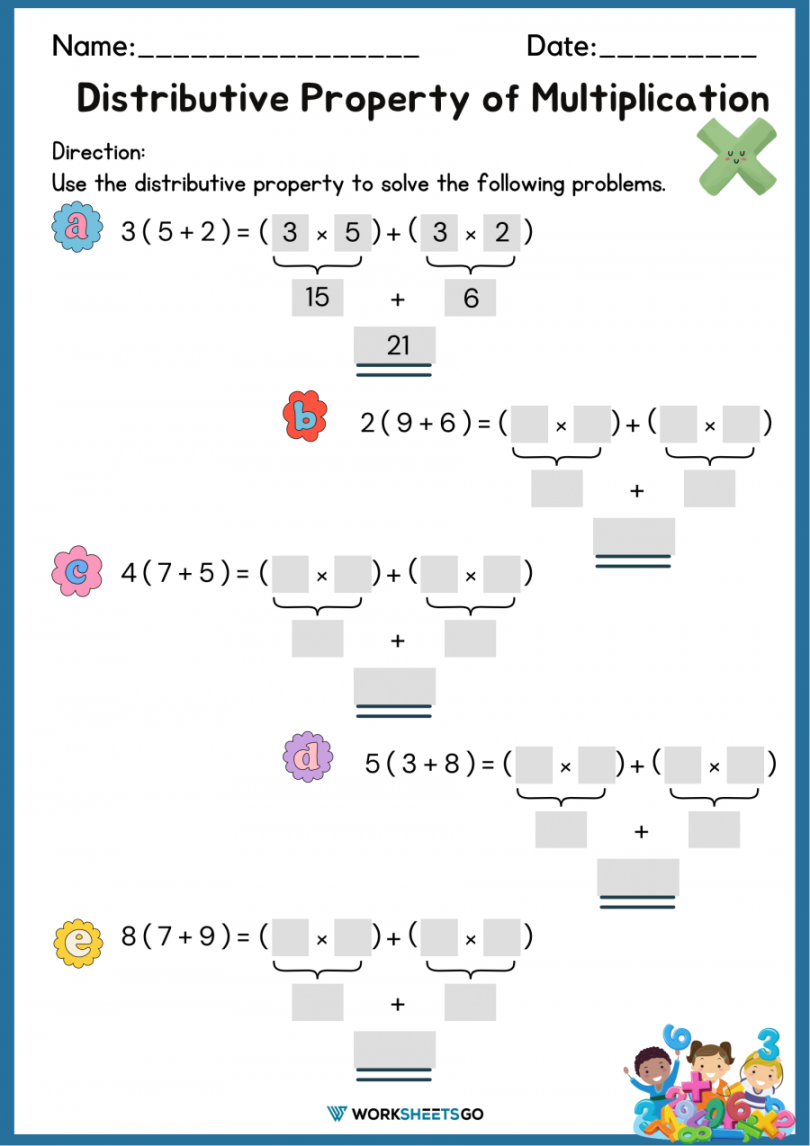 Distributive Property Of Multiplication  WorksheetsGO