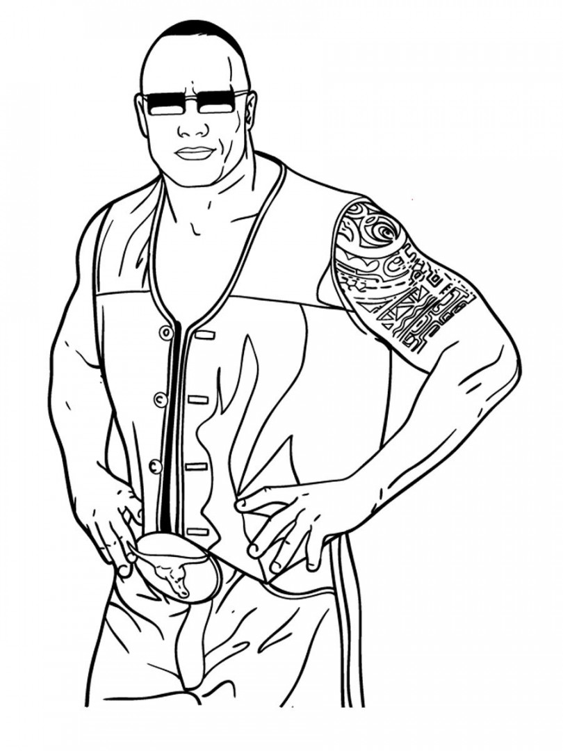 Dwayne Johnson coloring pages in   Coloring pages, Color, Wwe