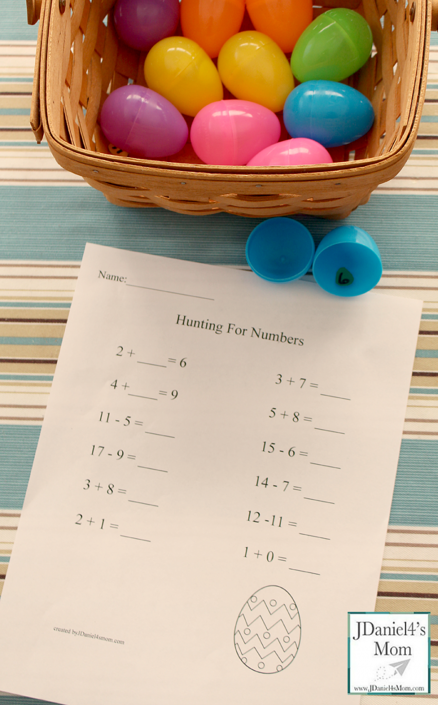 Easter Egg Hunt for Missing Numbers with Printable