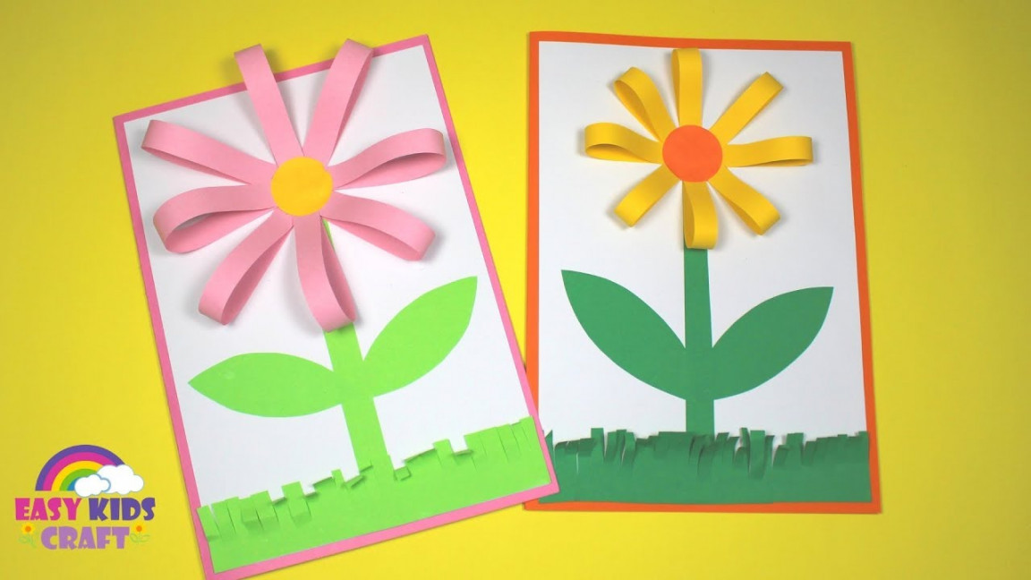 Easy Paper Flower Card  Spring Craft for Kids