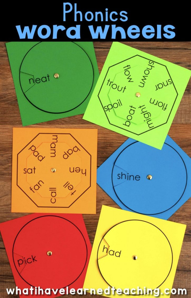 Easy to assemble, these word wheels allow students to create words