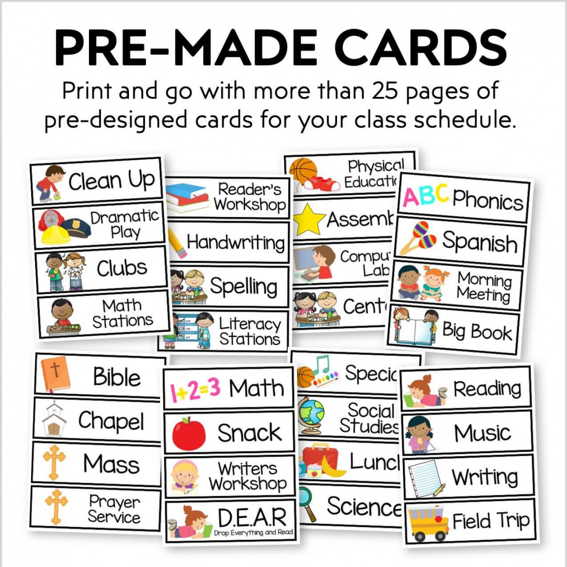 Editable Schedule Cards - Daily Schedule - Kinder Craze