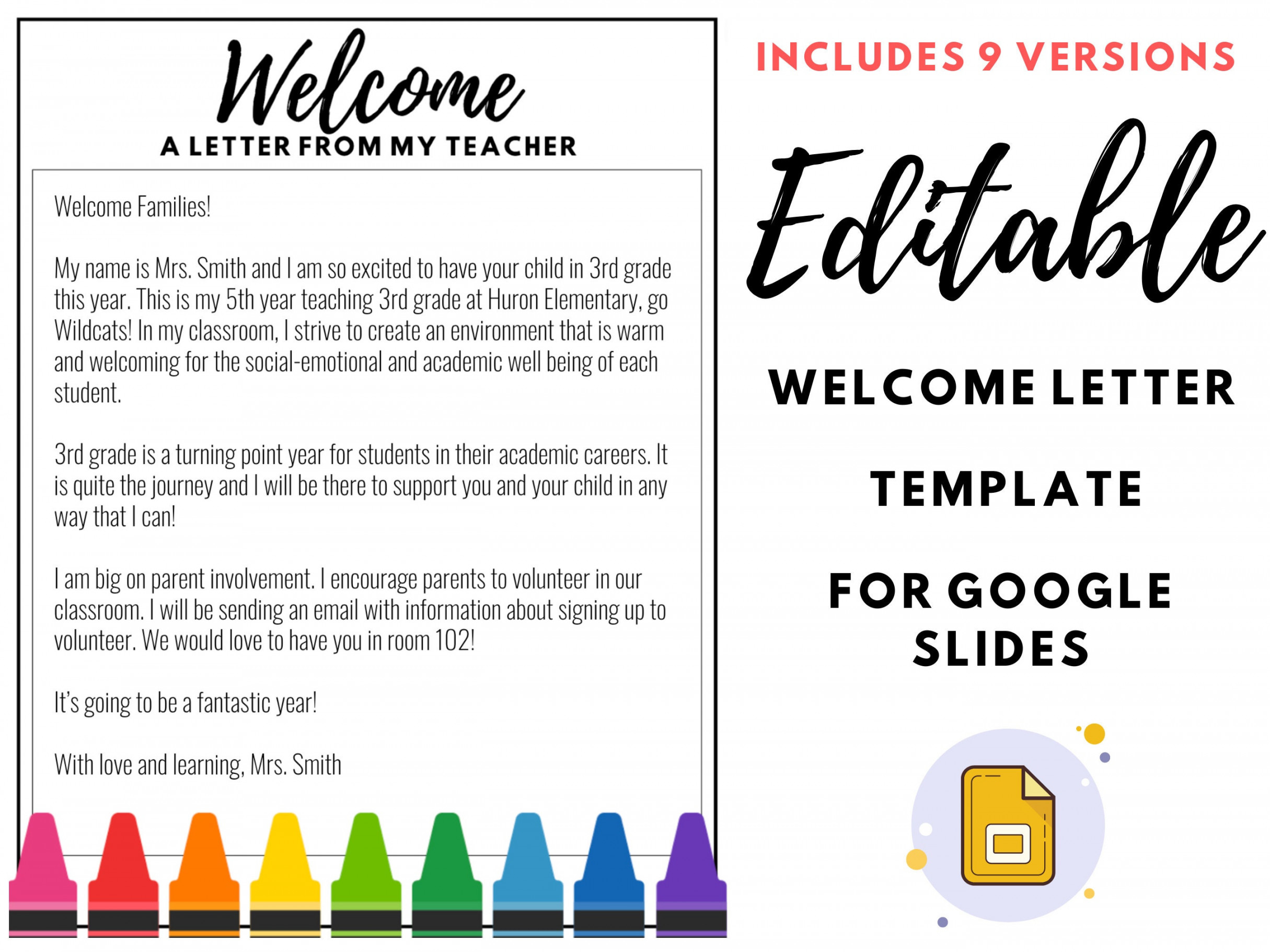 Editable Welcome Letter Template Back to School Google - Etsy