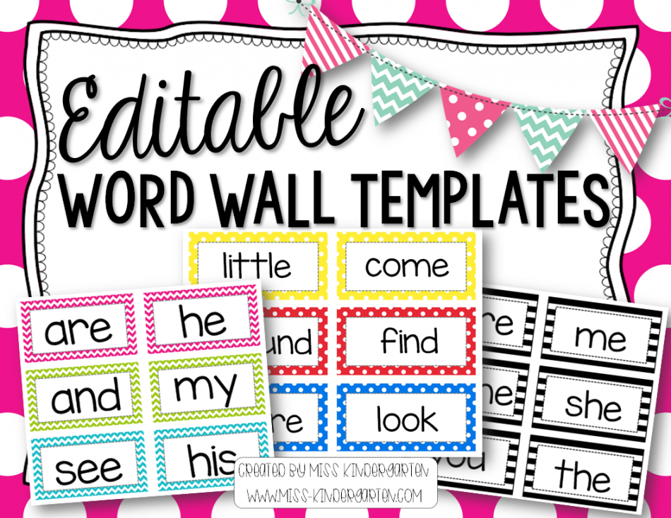 Editable Word Wall Templates! - Miss Kindergarten