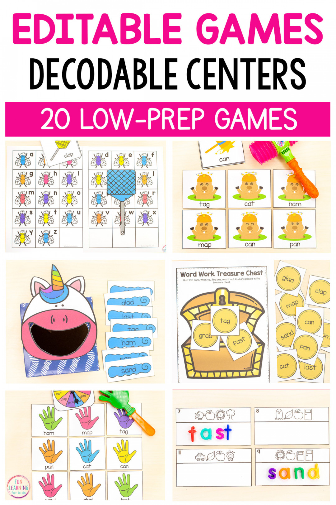 Editable Word Work Games to Make Learning Fun!