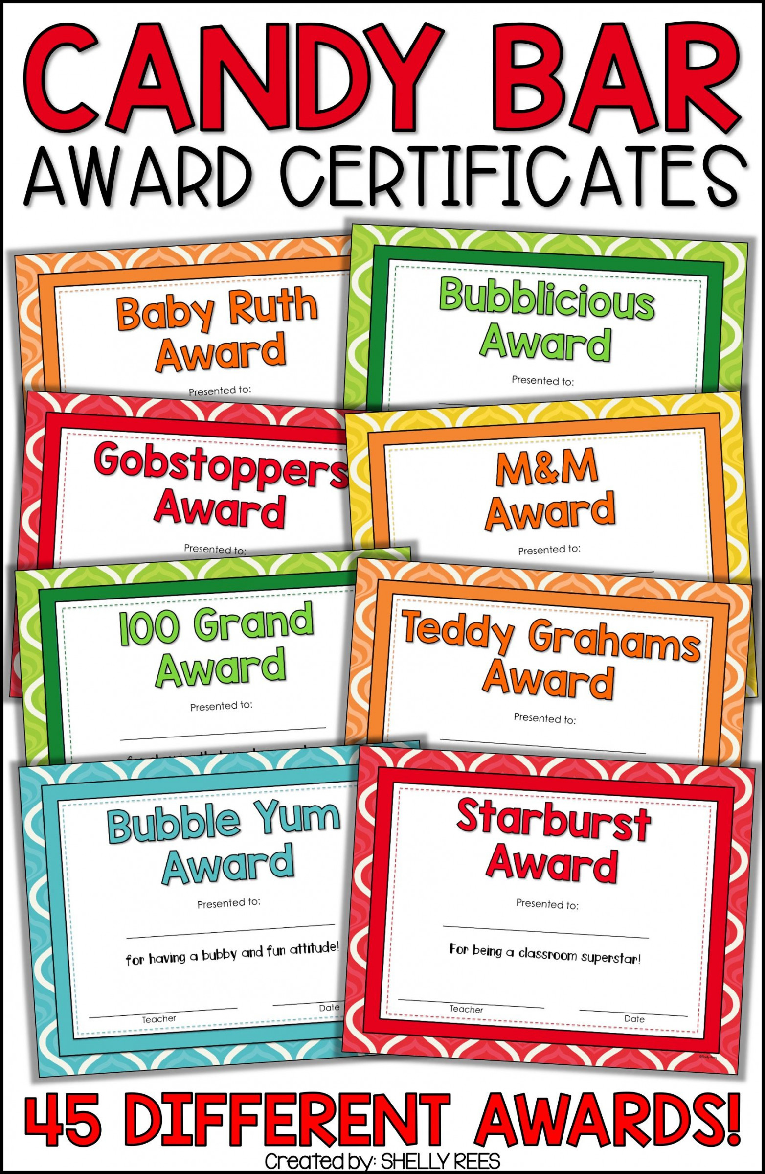 End of the Year Awards Candy Bar Awards EDITABLE Student Classroom