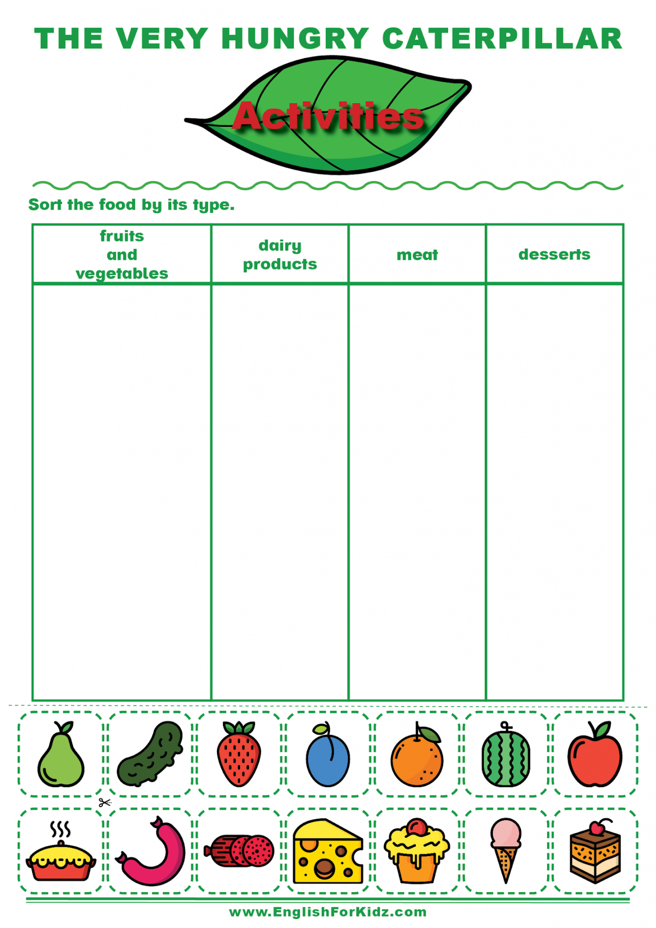 English for Kids Step by Step: The Very Hungry Caterpillar Activities