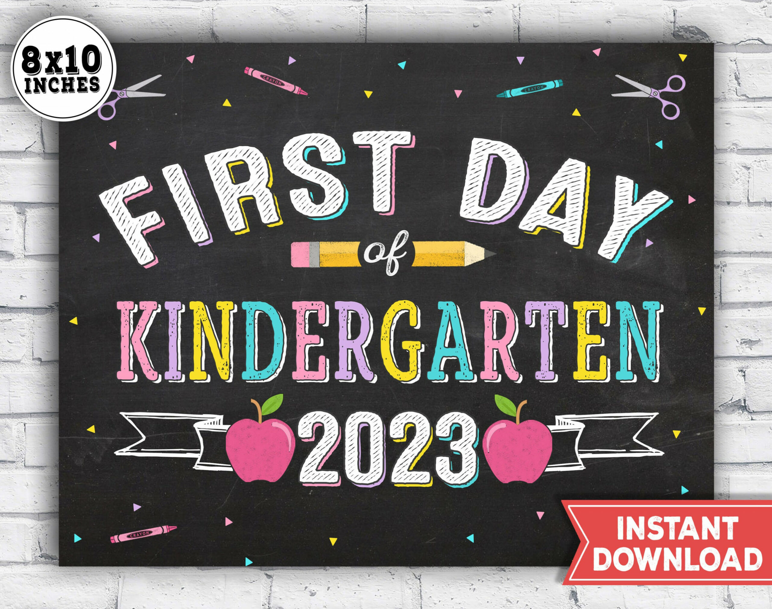 Erster Tag des Kindergartens Zeichen  st Day of School - Etsy