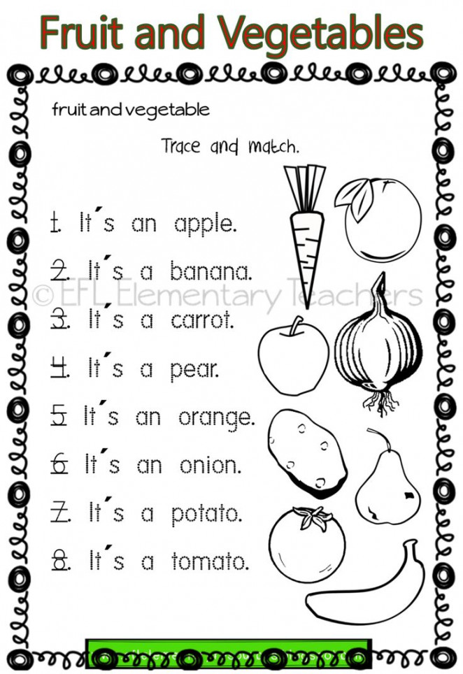 ESL fruit and Vegetables Worksheets