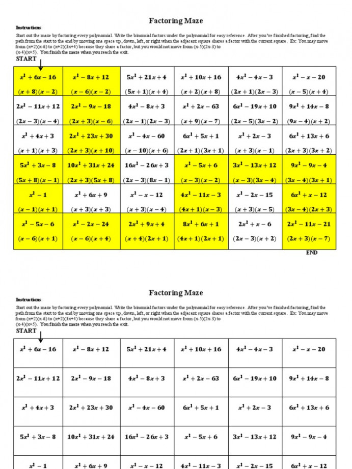 Factoring Maze  PDF  Factorization  Mathematics Of Computing