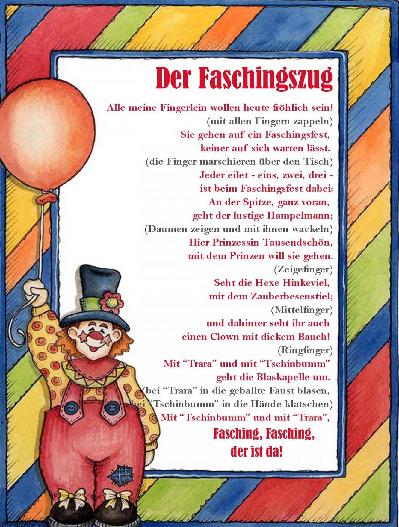 Fasching  Fingerspiele fasching kindergarten, Fasching im