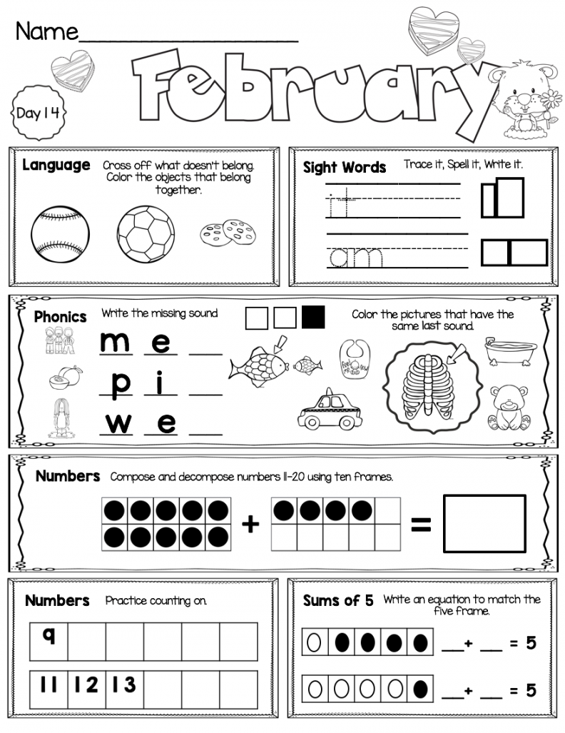 February Kindergarten Seat Work - FREE WEEK — Keeping My Kiddo Busy