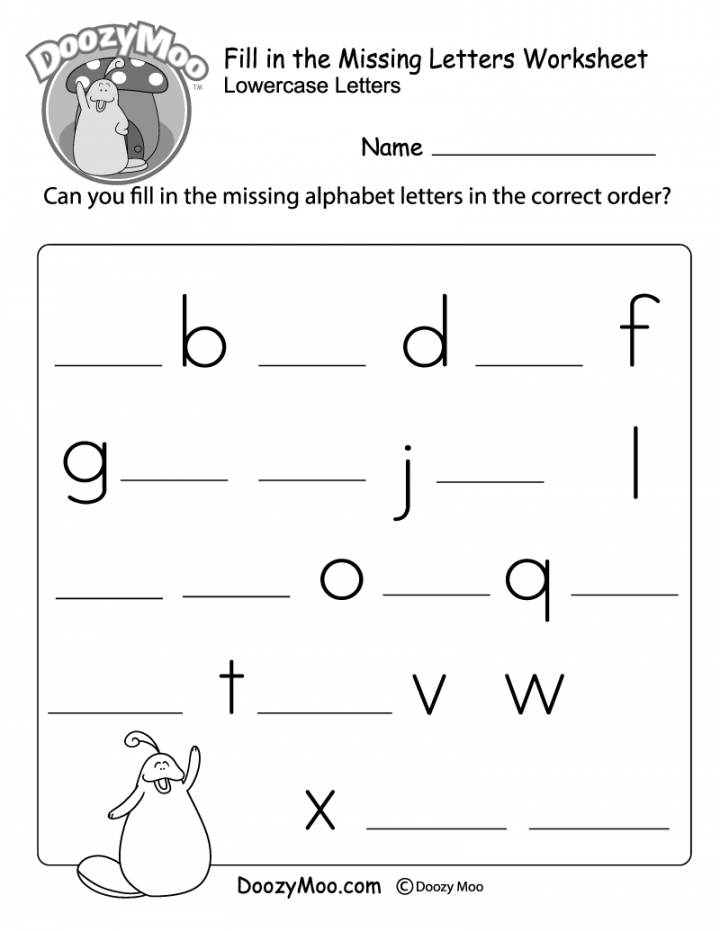 Fill in the Missing Letters Worksheet (Free Printable) - Doozy Moo