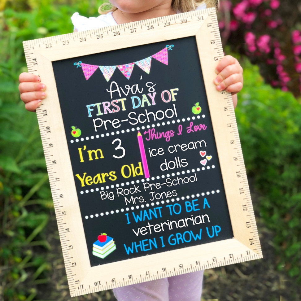 First Day of School Sign First Day of Kindergarten st Day - Etsy