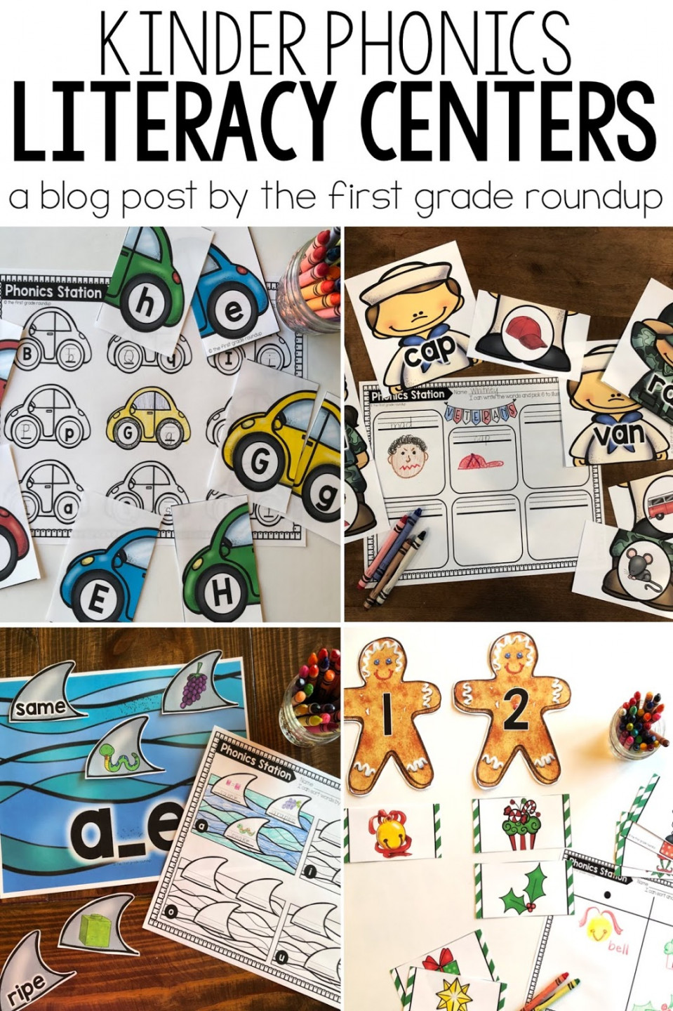 Firstgraderoundup : Phonics Centers for Kindergarten