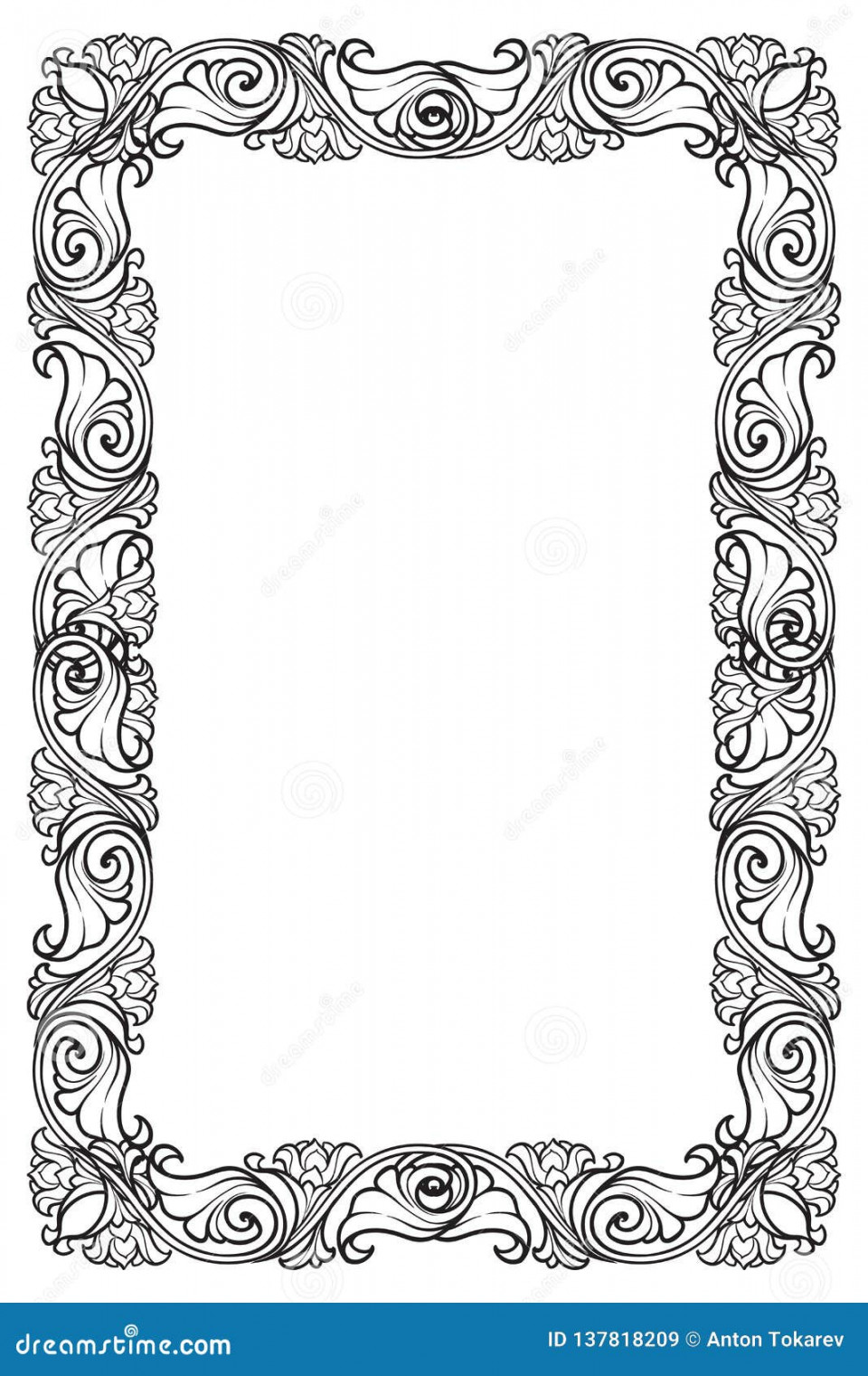 Floral Rectangular Frame