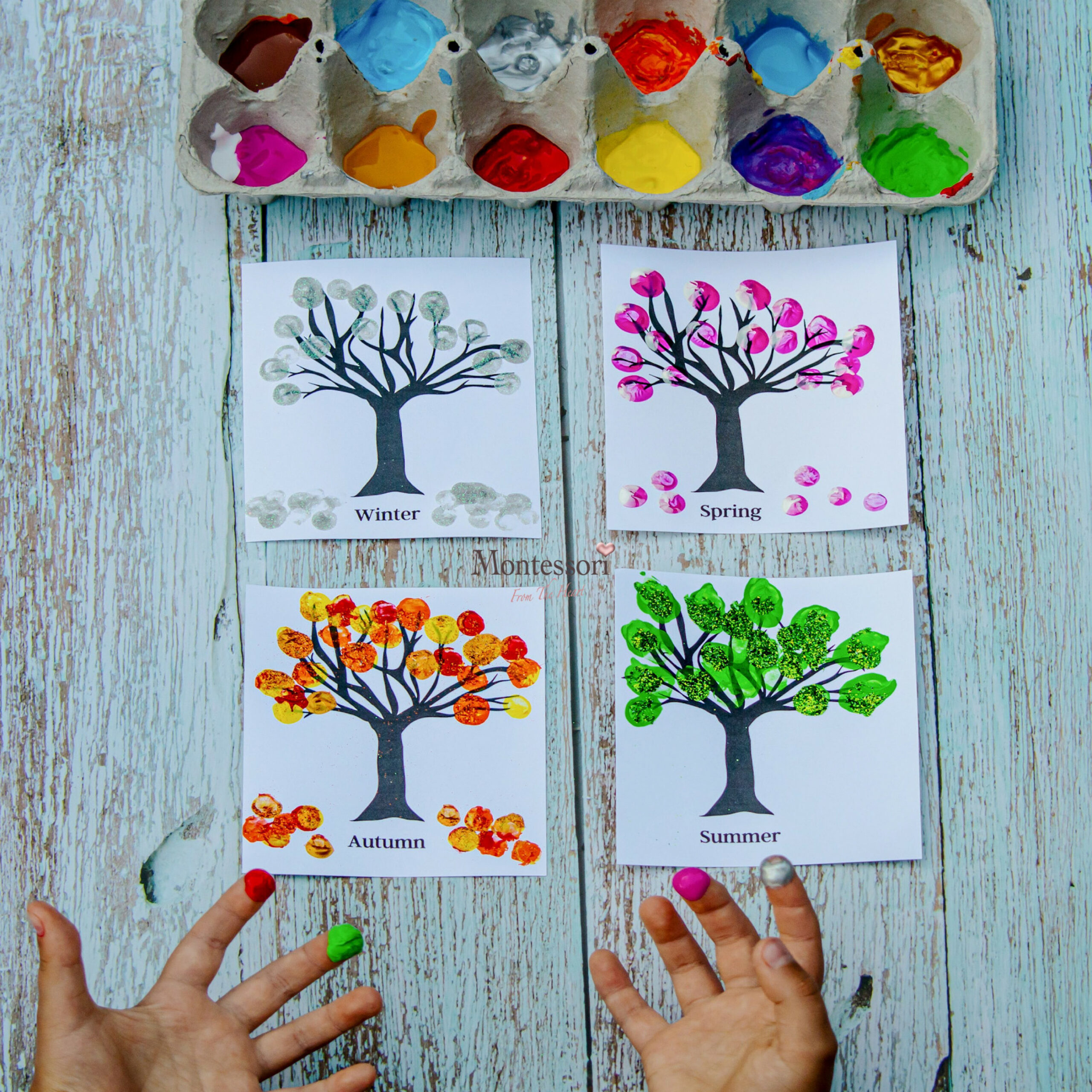 Four Seasons Toddler Finger-Painting  Montessori From The Heart