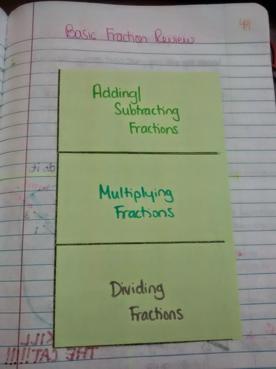 Fraction Review Foldable  Math = Love