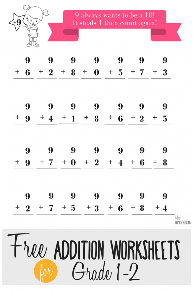 Free Addition Worksheets for Grades  and