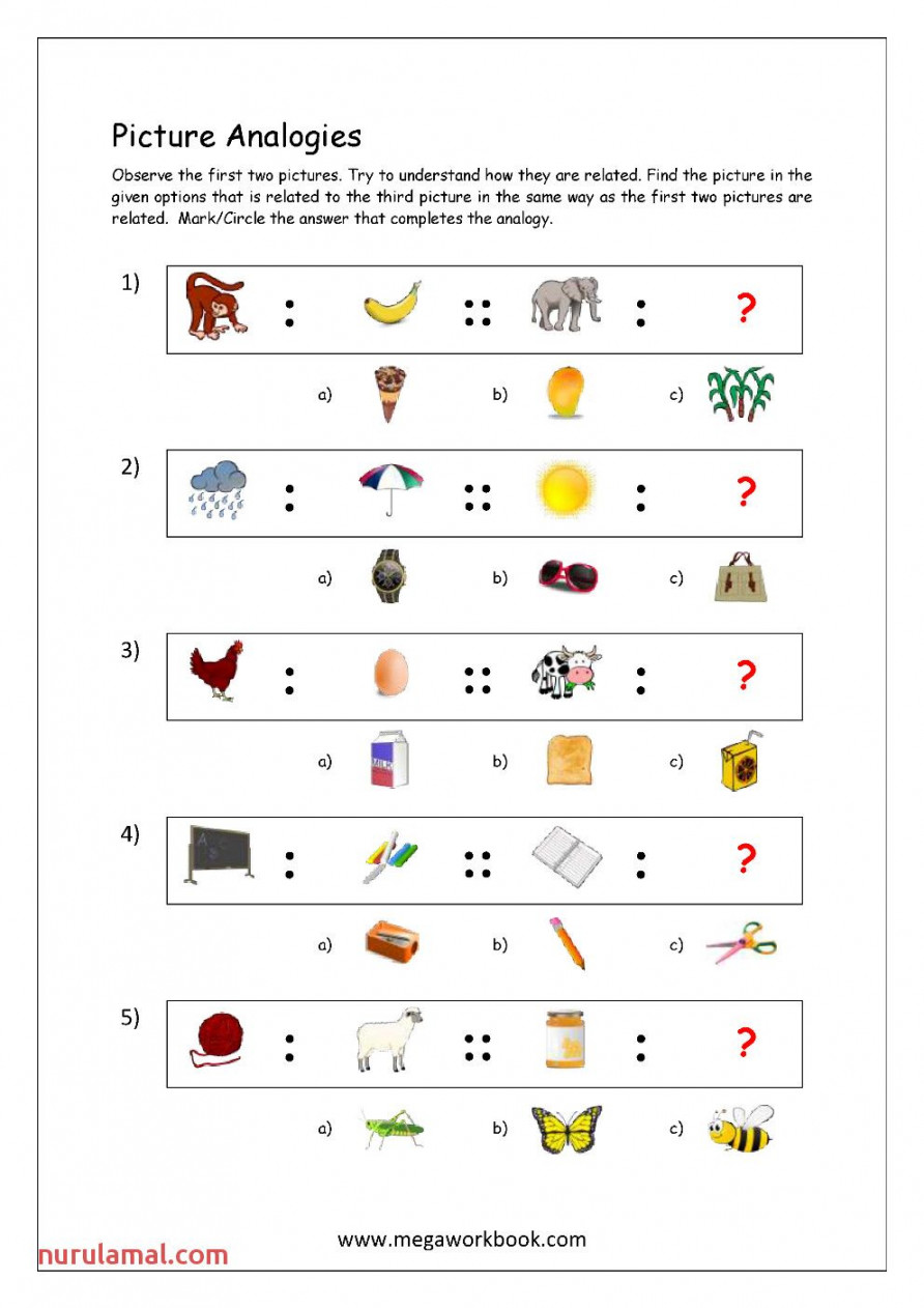 Free Analogy Worksheets for Kids  Problem solving worksheet