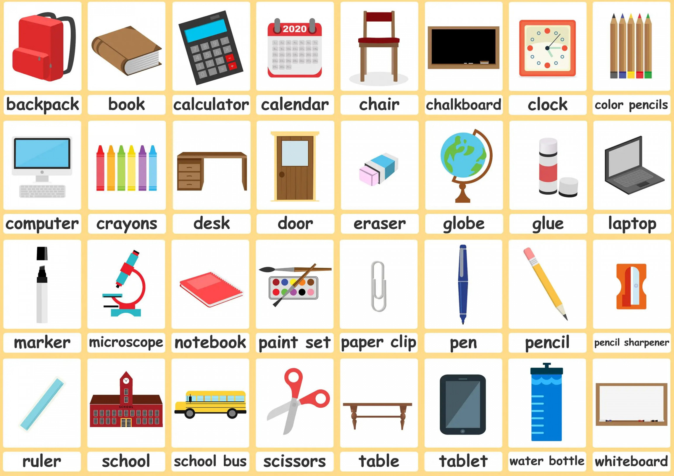 FREE Classroom Flashcards - Simple flashcards for kindergarten!