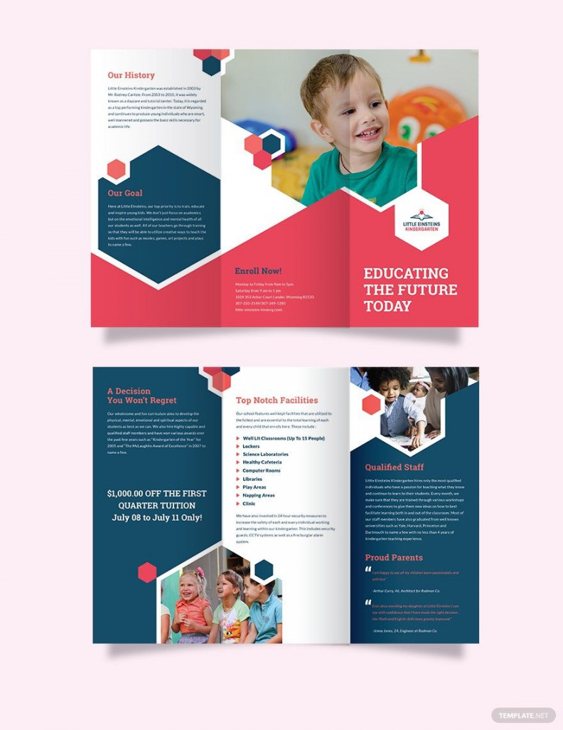 FREE Kindergarten Brochure Template - Download in Word, Google