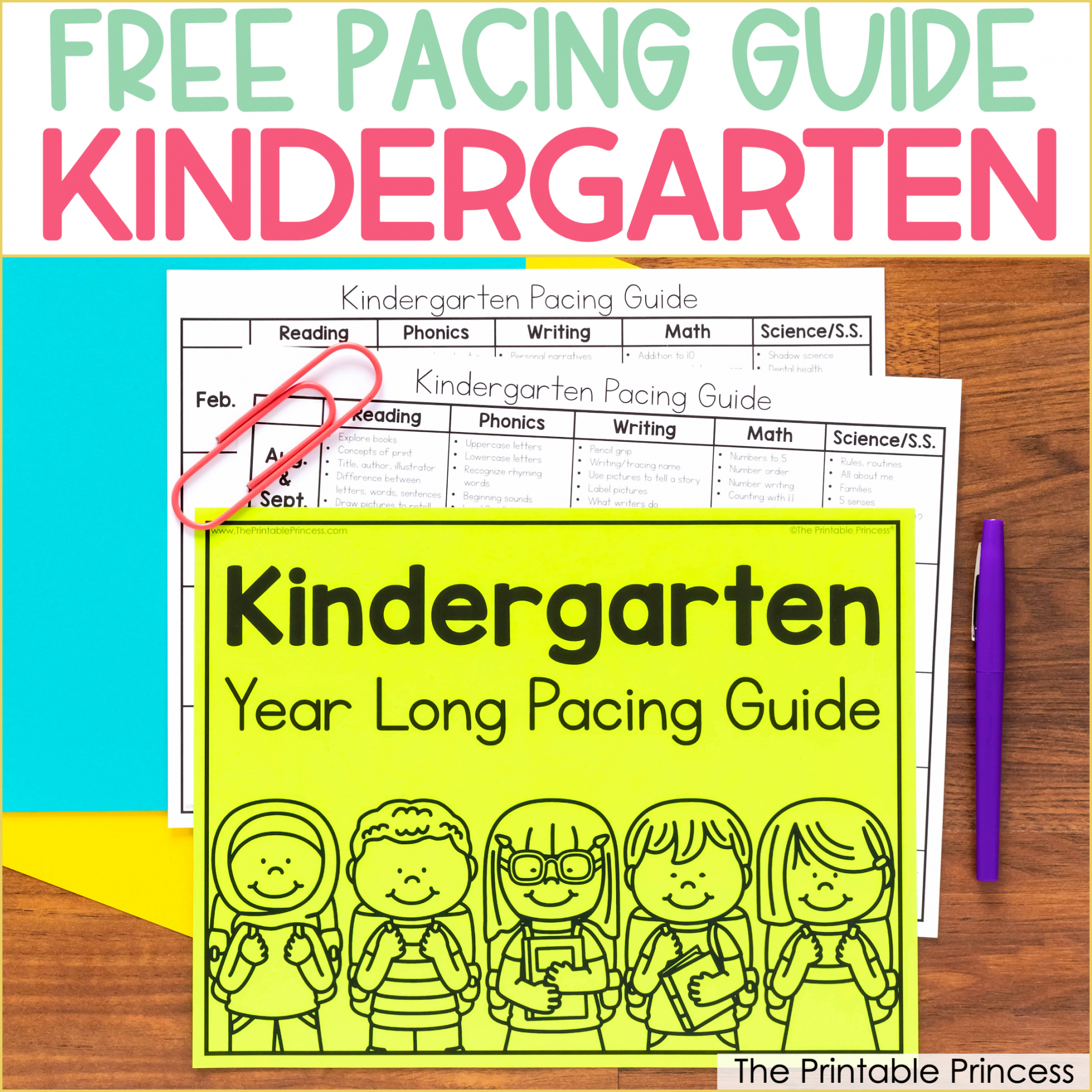 Free Kindergarten Pacing Guide